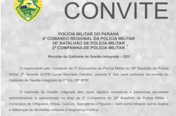 Reunião do Gabinete de Gestão Integrada - GGI - POLÍCIA MILITAR DO PARANÁ