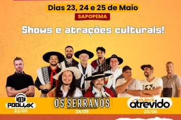 3º FESTIVAL GASTRONÔMICO DE SAPOPEMA - SHOWS E ATRAÇÕES CULTURAIS 