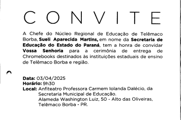 Cerimônia de entrega de CHROMEBOOKS em Telêmaco Borba/PR 