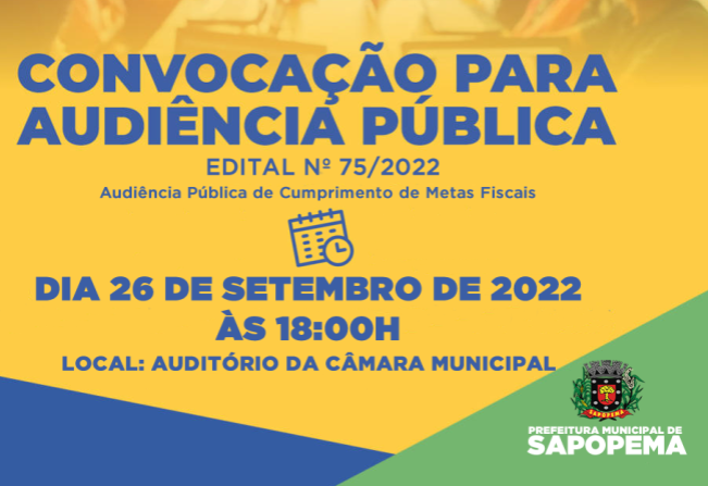 EDITAL DE CONVOCAÇÃO Nº 75/2022